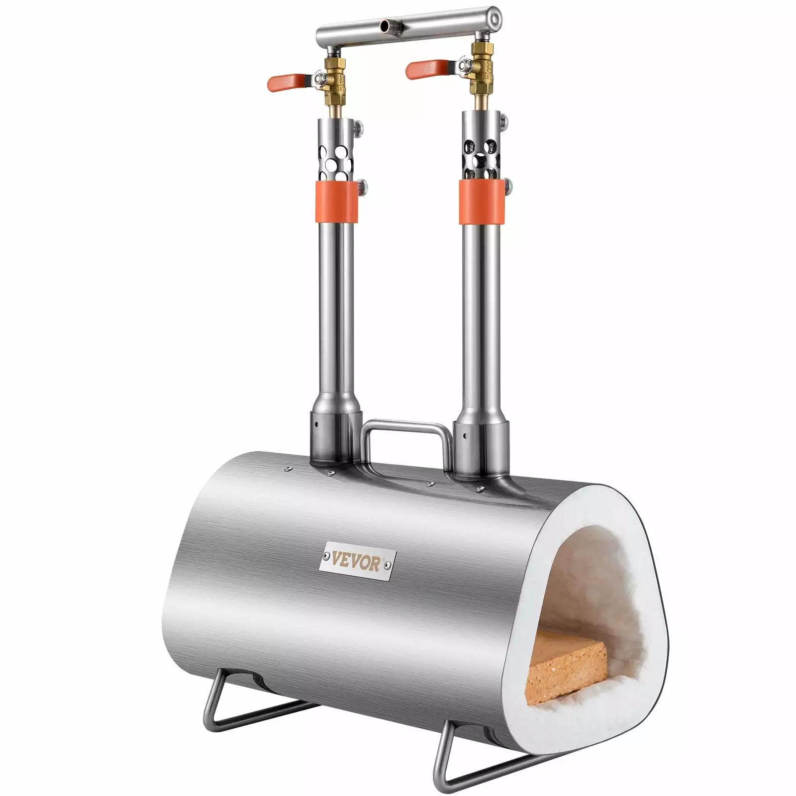 VEVOR Propane Forge Portable Double Burner Tool & Knife Making Stainless Steel Blacksmithing Furnace