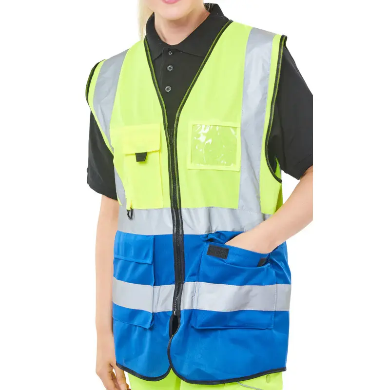 Beeswift Hi-vis Two Tone Executive Id Vest Saturn Goldenrod / Royal