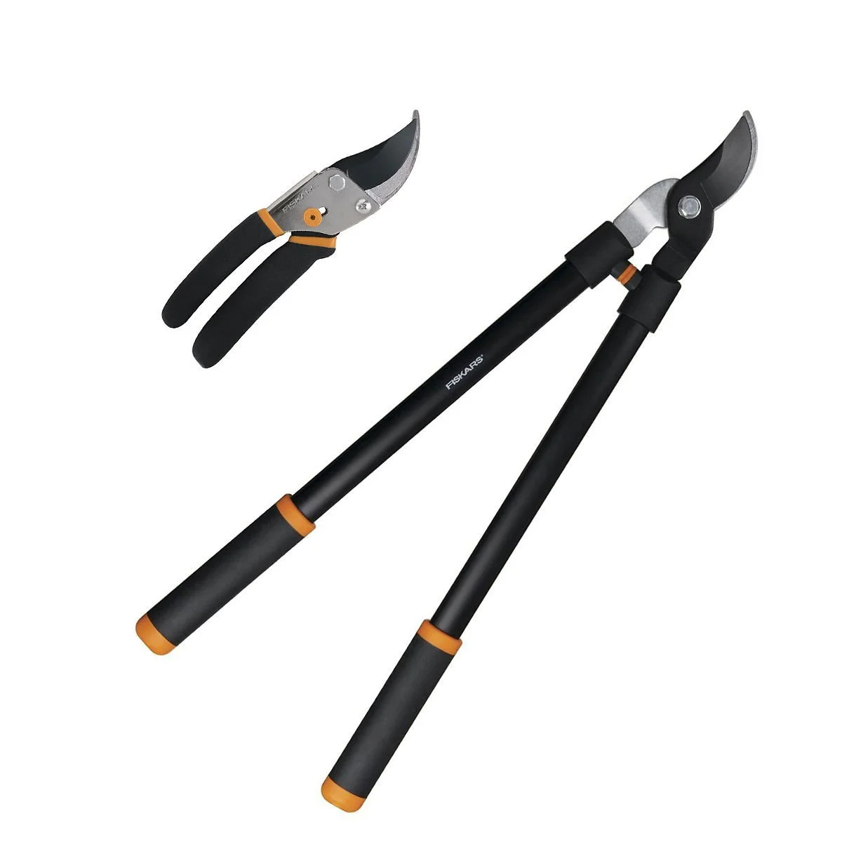 Fiskars 376101-1002 Lopper and Pruner Tool Set 2 Piece Garden Cutting Tools