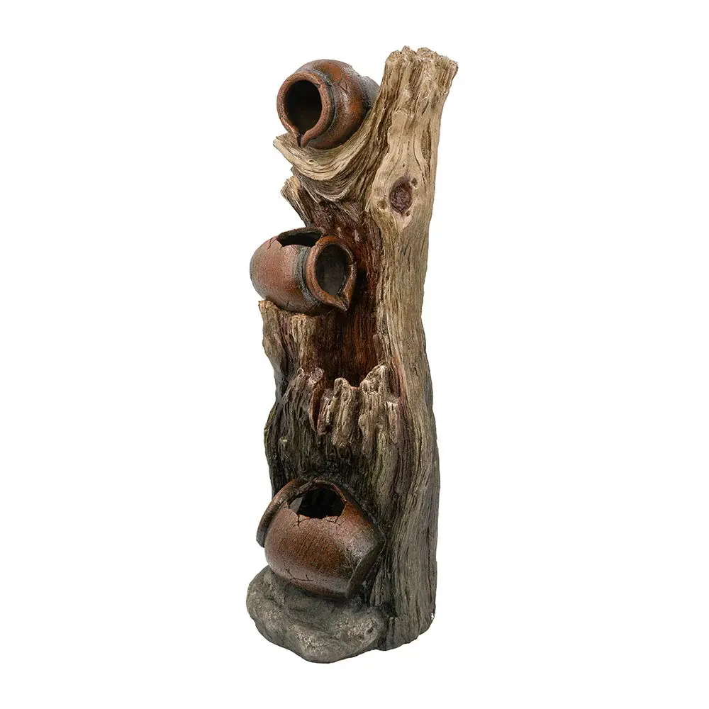Decorative 3 Tier Tree Trunk Fountain Lights And Pump - Cocoa