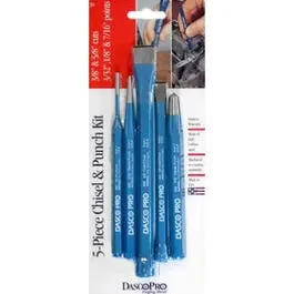 5-Piece Punch and Chisel Kit Metalworking and Woodworking Dasco Pro