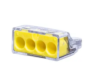 Gardner Bender 100 Yellow 4-Port PushGard Push- Wire Connector Electrical Wiring