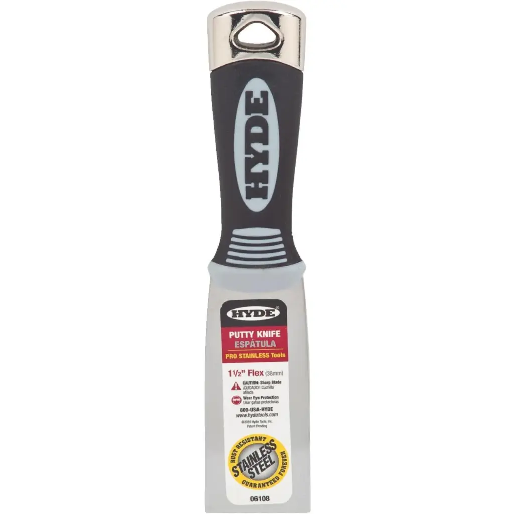 Hyde Pro Stainless 1-1/2 Inch Flexible Putty Knife Smooth Paint Application