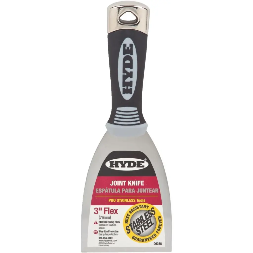 Hyde Pro Stainless 3 Inch Flexible Putty Knife Professional Paint and Spackling