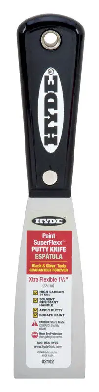 Hyde SuperFlexx 1-1/2 . High-Carbon Steel Extra Flexible Putty Knife Pack 5