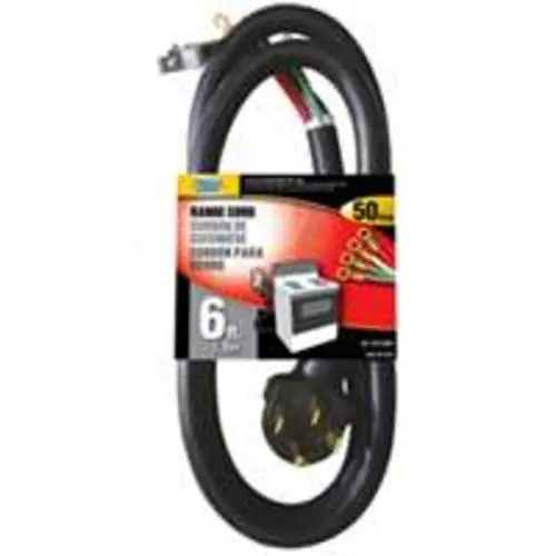 Power Zone ORR628206 Range Cord 6/2 & 8/2 Black 6-Foot