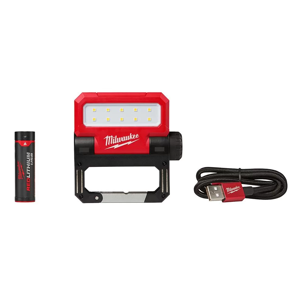 Milwaukee 550 Lumens LED Rechargeable Pivoting Flood Light Work and Outdoor Lighting