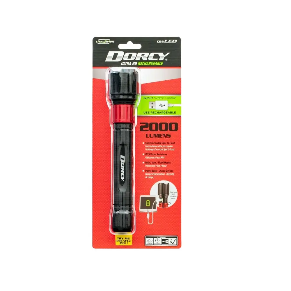 Dorcy Ultra Rechargeable Flashlight Powerbank 4000 mAh LED Torch