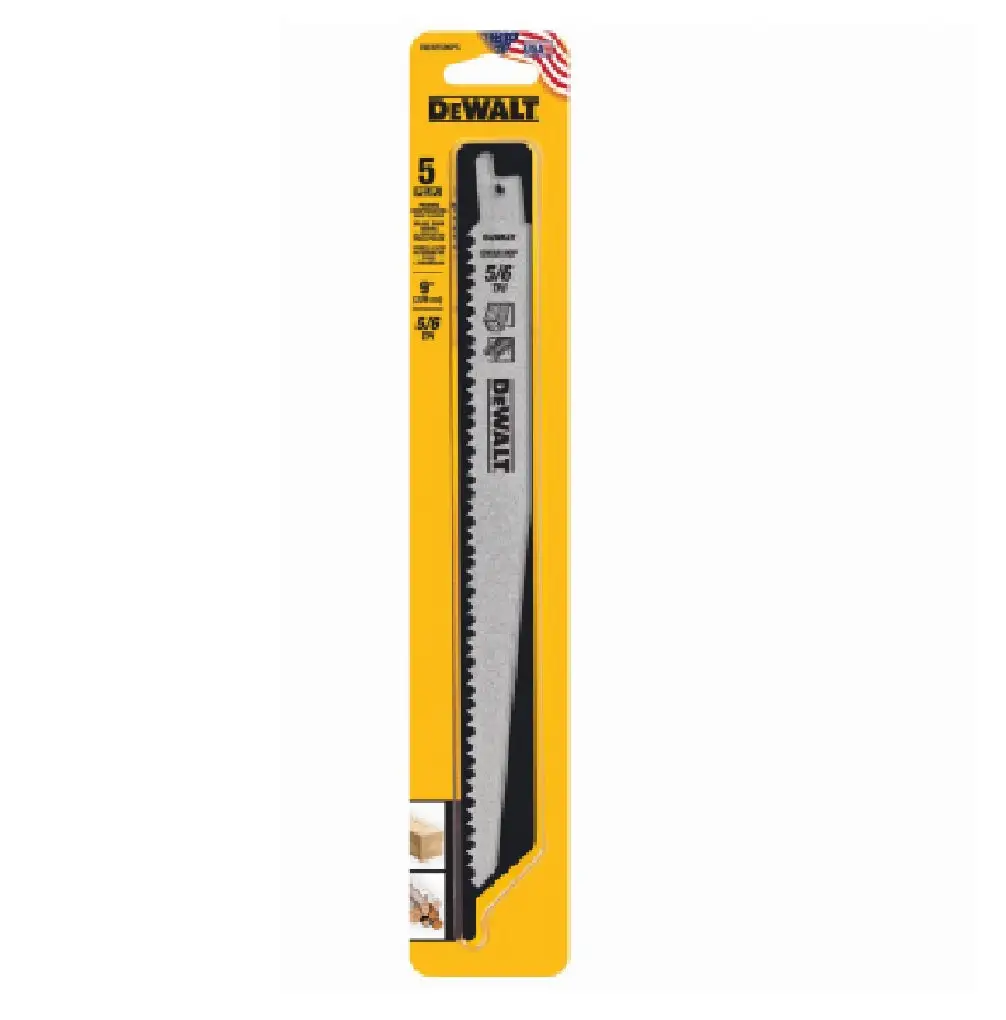 DeWalt DWAR596P5 Pruning Bi-Metal Reciprocating Saw Blades 9 Inch
