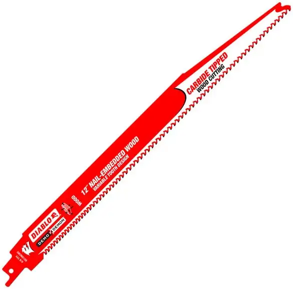 Diablo DS1206CWS3 Carbide Wood Cutting Reciprocating Blade 12 Inch