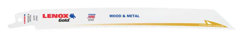 Lenox Gold 8 Inch Bi-Metal Reciprocating Saw Blade 10 TPI 25 Pack Tough Cuts