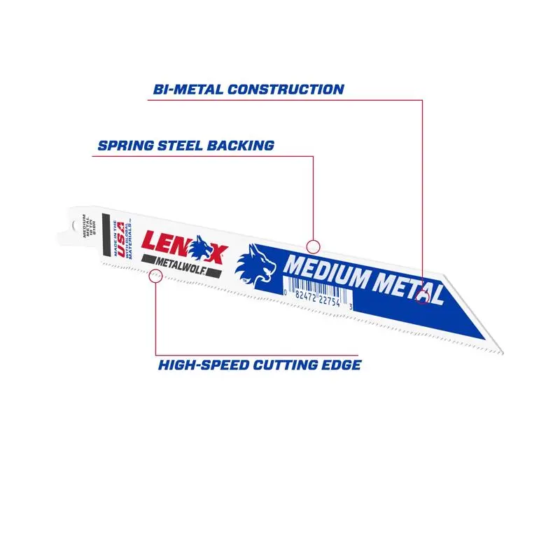 Lenox 8 Inch Bi-Metal Reciprocating Saw Blade 18 TPI Pack 50