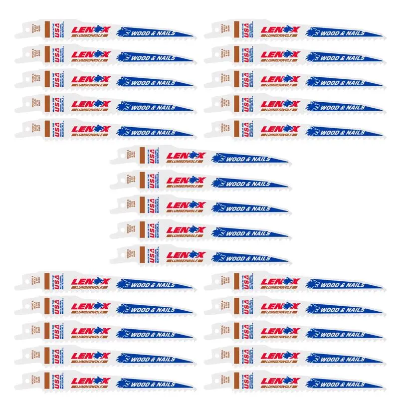 Lenox LUMBERWOLF 6 . Bi-Metal Reciprocating Saw Blade 6 TPI 25 Pack