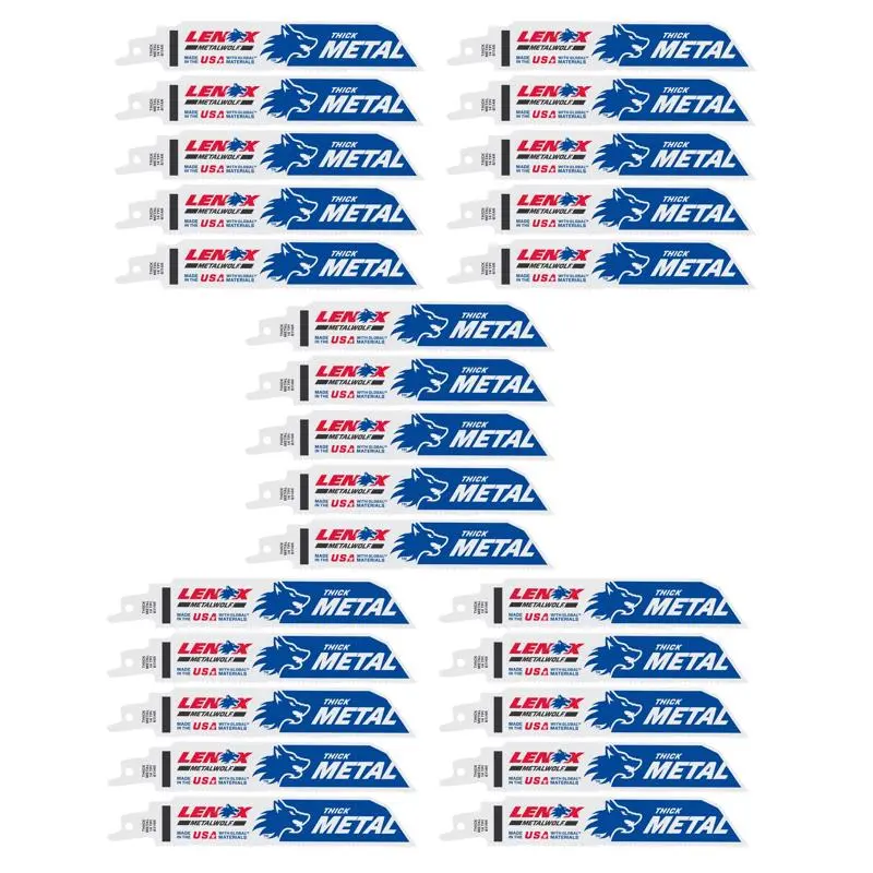 LENOX METALWOLF 6 . Bi-Metal WAVE EDGE Reciprocating Saw Blade 10 TPI 5 Pack Metal Cutting