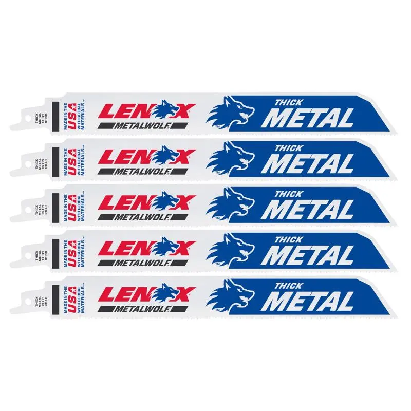 LENOX METALWOLF 8 . Bi-Metal WAVE EDGE Reciprocating Saw Blade 24 TPI 5 Pack Fine Cutting