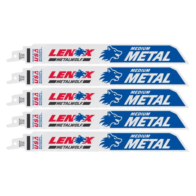 LENOX METALWOLF 9 . Bi-Metal WAVE EDGE Reciprocating Saw Blade 10 TPI 5 Pack Aggressive Cutting
