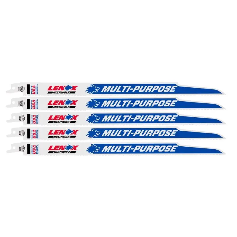 LENOX METALWOLF 9 . Bi-Metal WAVE EDGE Reciprocating Saw Blade 18 TPI 5-Pack Metal Cutting