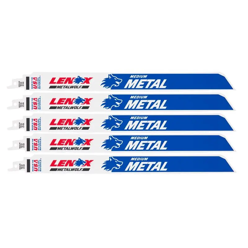 LENOX METALWOLF 12 Inch Bi-Metal Wave Edge Reciprocating Saw Blade 10 TPI 5-Pack Fast Cutting