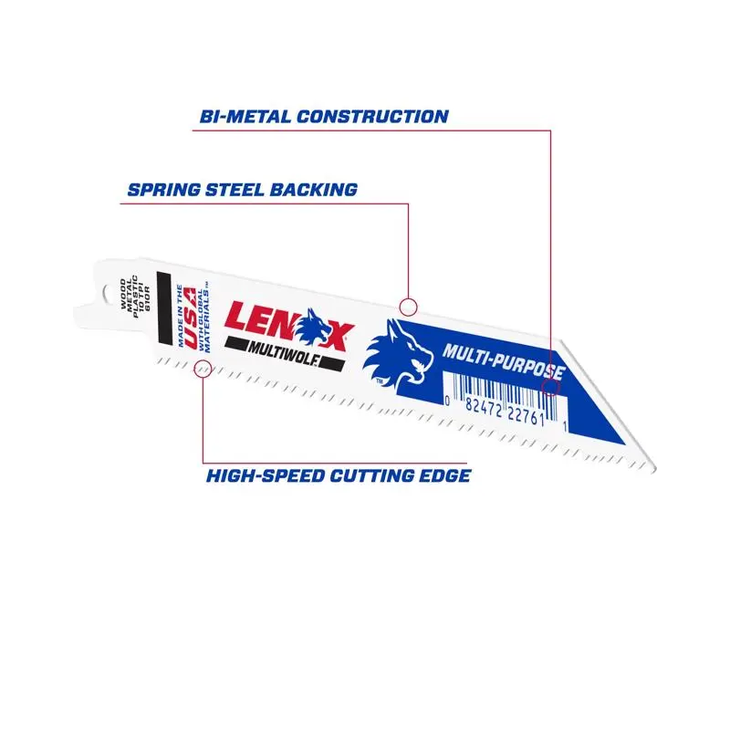 LENOX MULTIWOLF 12 . Bi-Metal WAVE EDGE Reciprocating Saw Blade 10/14 TPI Wood and Metal