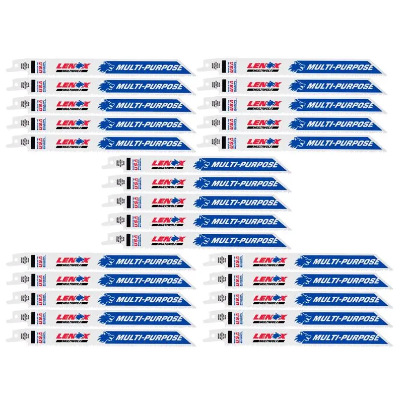 LENOX MULTIWOLF 6 . Bi-Metal WAVE EDGE Reciprocating Saw Blade 10 TPI 5-Pack Efficient Cutting