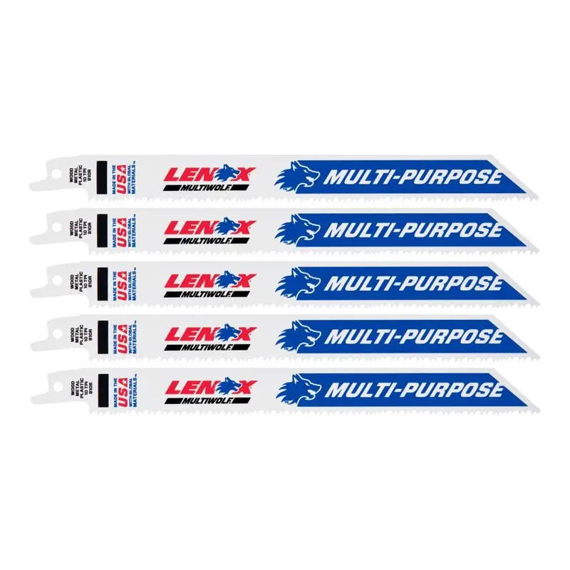 LENOX MULTIWOLF 8 . Bi-Metal WAVE EDGE Reciprocating Saw Blade 10 TPI General Purpose Cutting