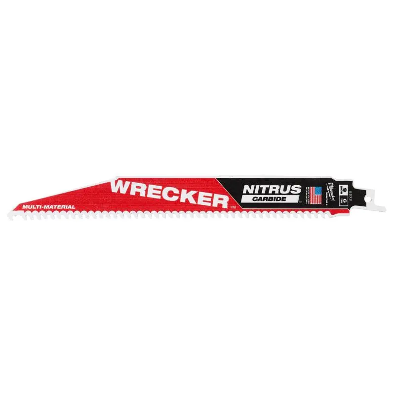 Milwaukee Wrecker 9 . Nitrus Carbide Reciprocating Saw Blade 6 TPI 3 Pack