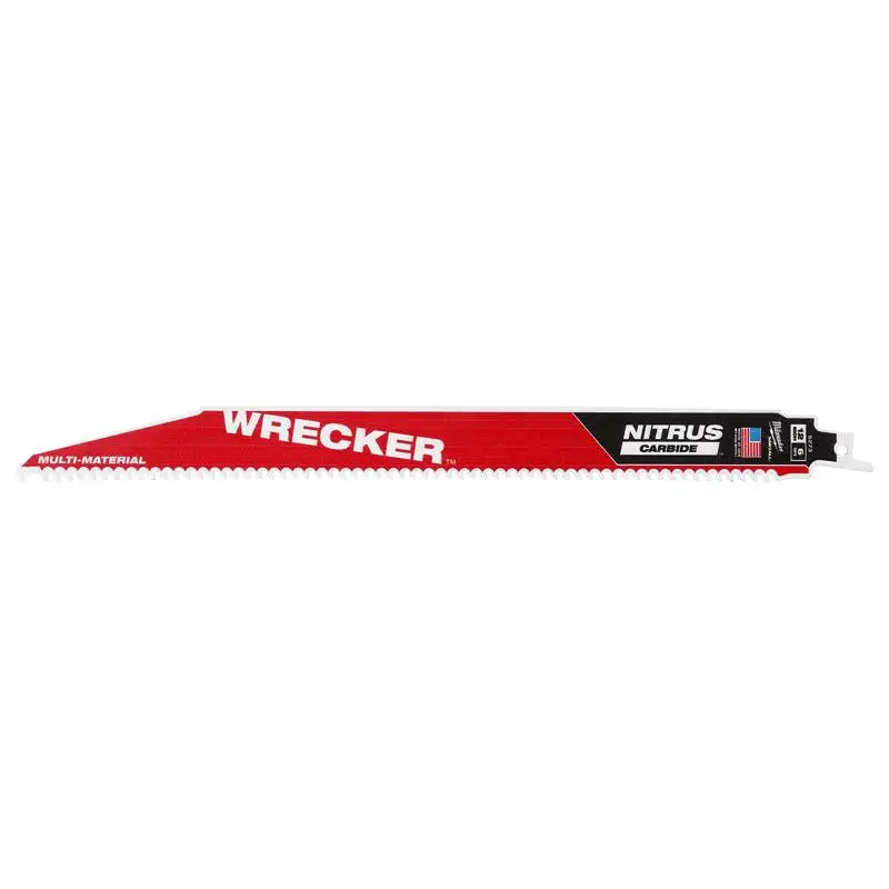 Milwaukee Wrecker 12 . Nitrus Carbide Reciprocating Saw Blade 6 TPI 3 Pack