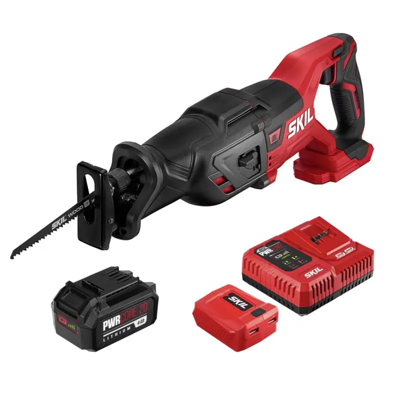 SKIL 20V PWR CORE 20 Cordless Brushless Reciprocating Saw Kit Battery & Charger
