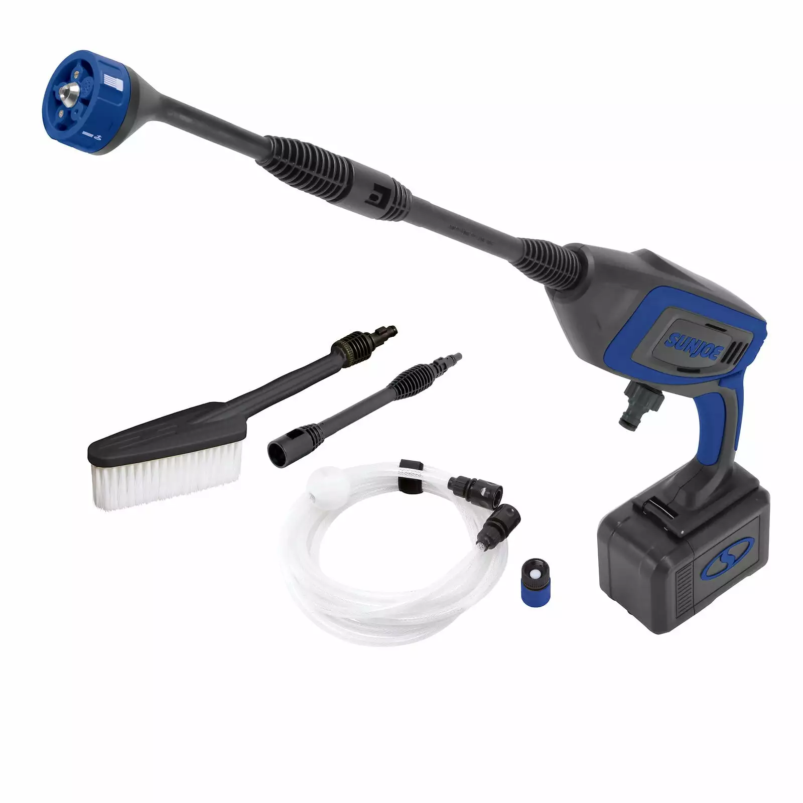 Restored Luxury Sun Joe 24-Volt iON+ Power Cleaner 2.0-Ah Battery and Charger 350 PSI Max Blue (Refurbished)