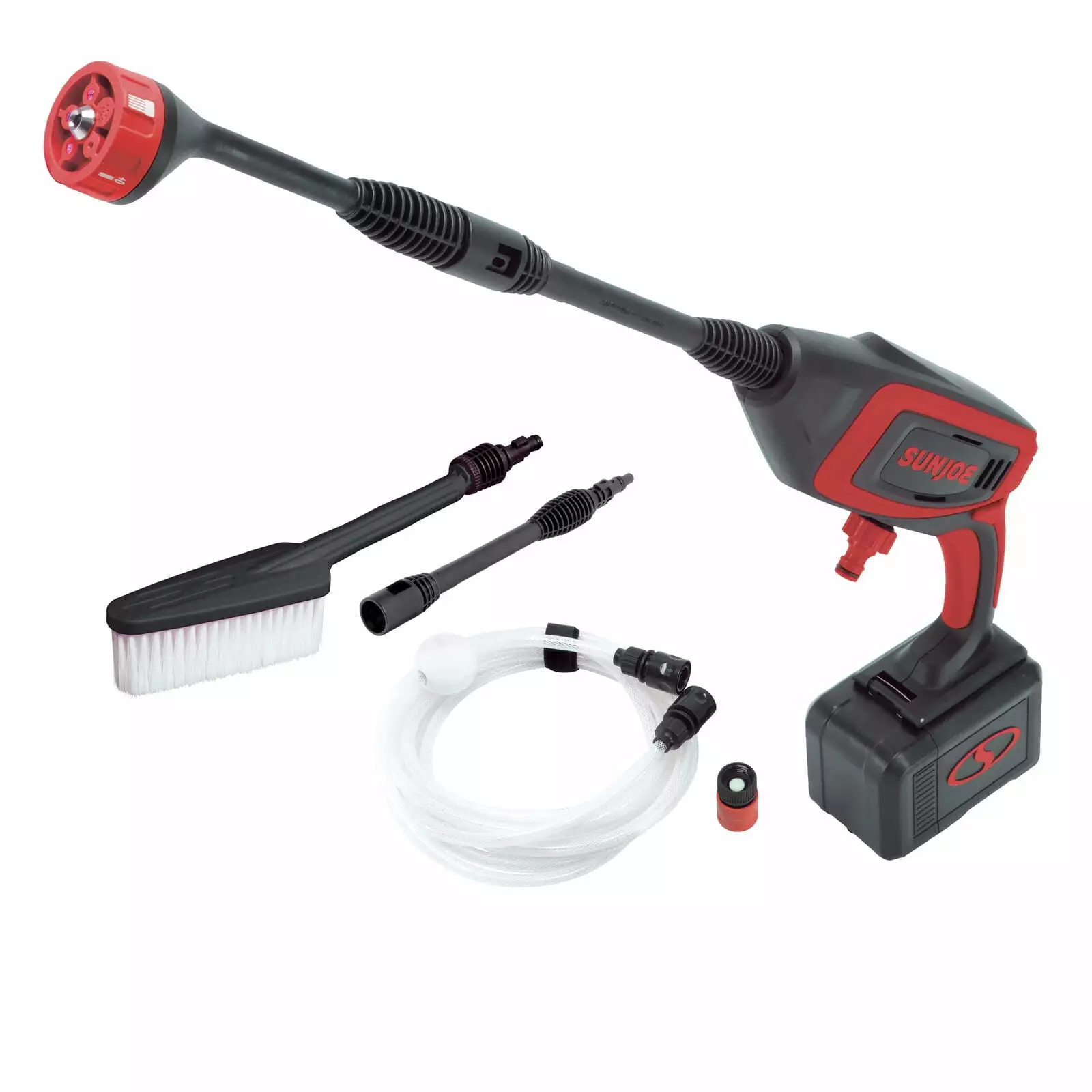 Restored Luxury Sun Joe 24-Volt ION+ Power Cleaner 2.0-Ah Battery 350 PSI Max Red (Refurbished)