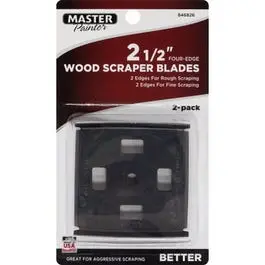 2-1/2-Inch 4-Edge Scraper Blades 2-Pack Heavy-Duty Cleaning Master Painter