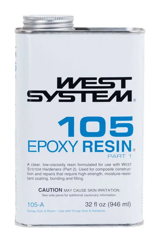 West System 105 Resin Extra Strength Epoxy Clear Epoxy Resin 32 oz Pack 4 High Performance Adhesive