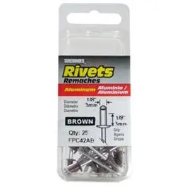 Aluminum Rivets Short Brown 1/8-Inch Diameter 25-Pack DIY Projects Surebonder