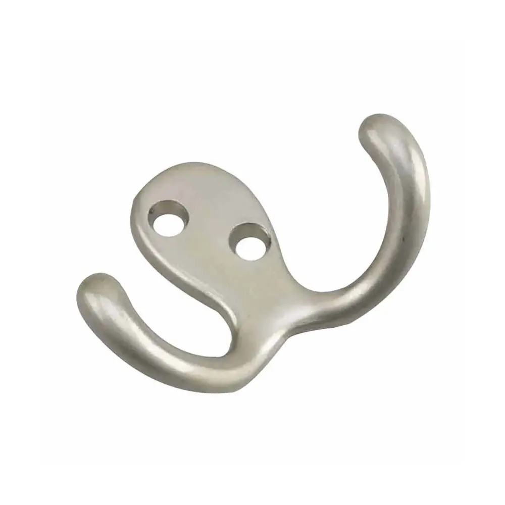 Double Wardrobe Hook # 2235 3", Brushed Nickel