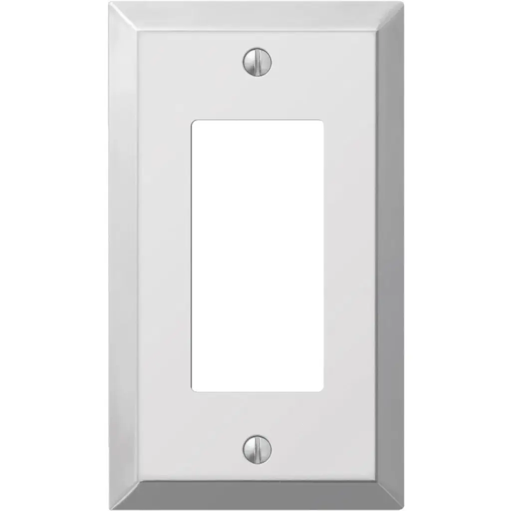 Amerelle 1-Gang Stamped Steel Rocker Decorator Wall Plate Polished Chrome