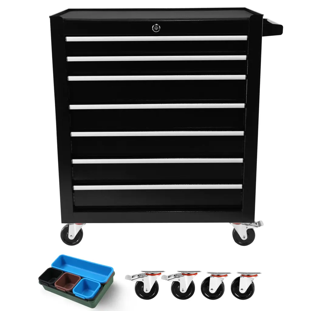 7 Drawers Rolling Tool Chest Wheels Travel-friendly Rolling Tool Box ys
