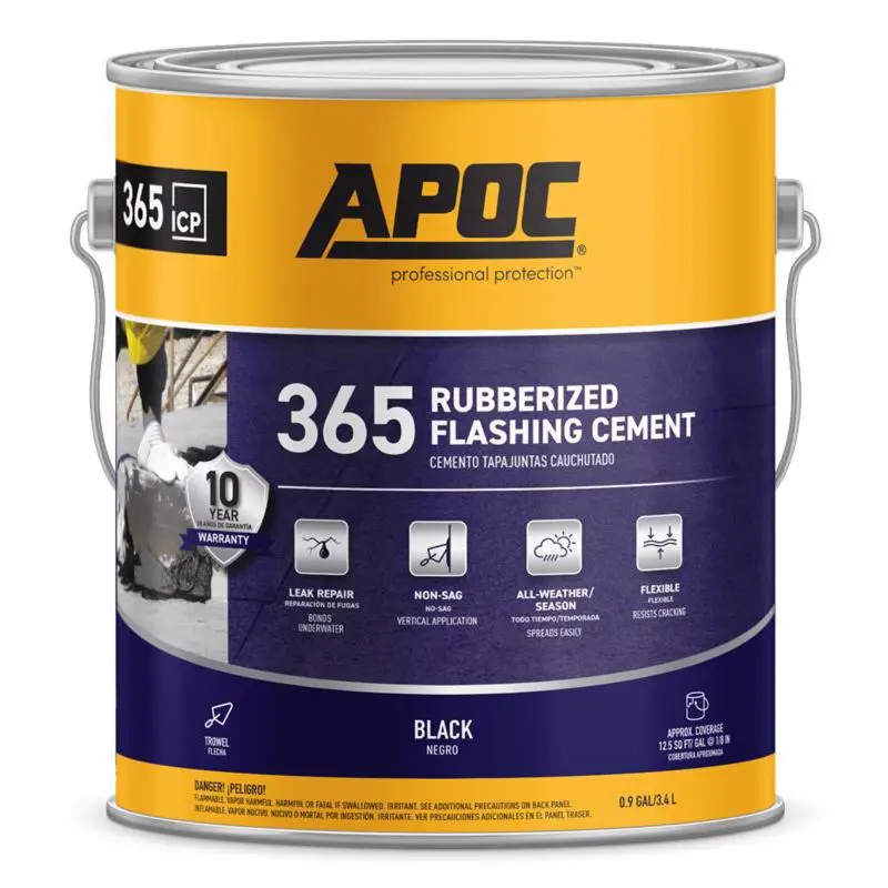 APOC Gloss Black Rubber Roof & Flashing Cement 3.6 Quart 4 Pack Waterproofing