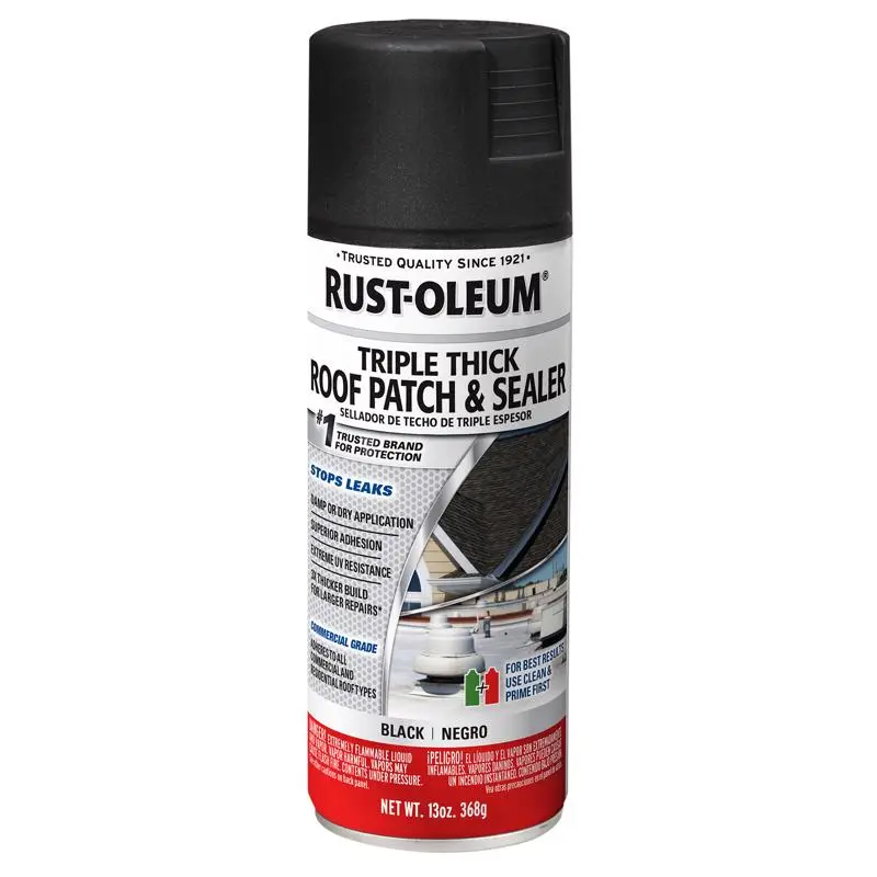 Rust-Oleum Triple Thick Black Acrylic Roof Patch & Sealer 13 oz Pack 6