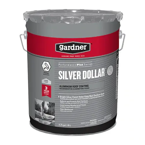 Gardner Silver Dollar Aluminum Roof Coating 1 Gallon Small Projects