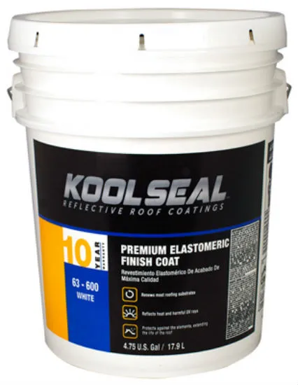 Kool Seal KS0063600-20 Premium White Elastomeric Roof Coating 4.75 Gallon