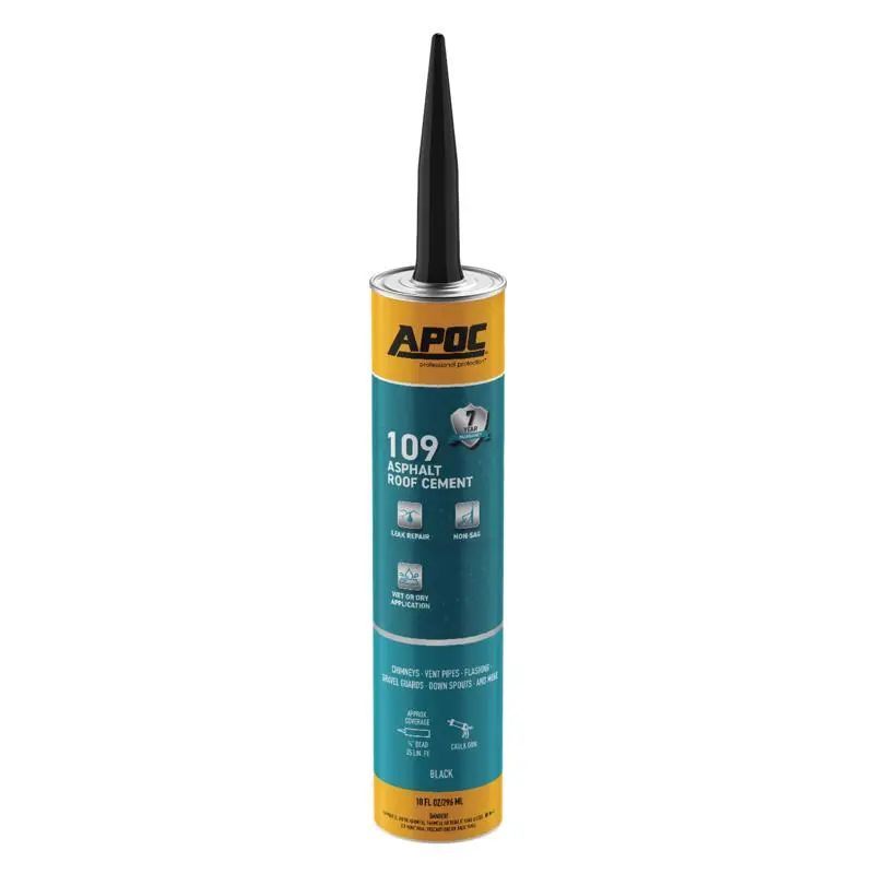 APOC Black Asphalt Roof Cement 10 oz Tube Pack 12