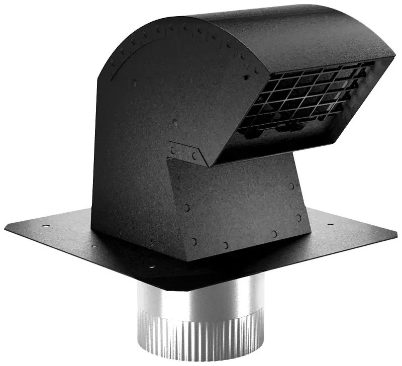 Imperial VT0640 Roof Vent Cap, 4 Connection, Steel, Ebony, Galvanized