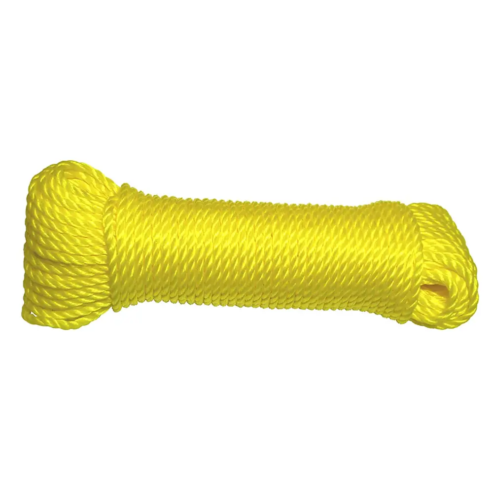 1/4'' Twisted Polypropylene Rope, Canary - 50'