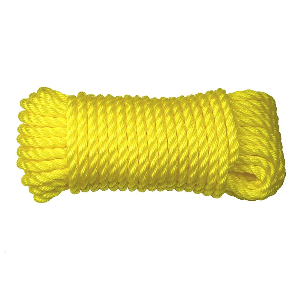 3/8'' Twisted Polypropylene Rope, Lemon - 50'