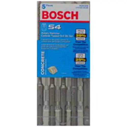 Bosch HCK005 5 P.C. Rotary Hammer Drill Bit Set Various Drilling Needs