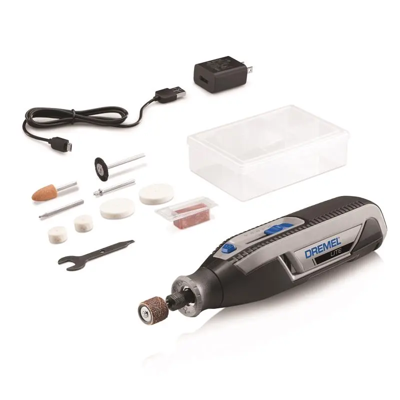 Dremel Lite Cordless Rotary Tool Kit 4V 25000 RPM 1/4 and 1/8 Inch Accessories