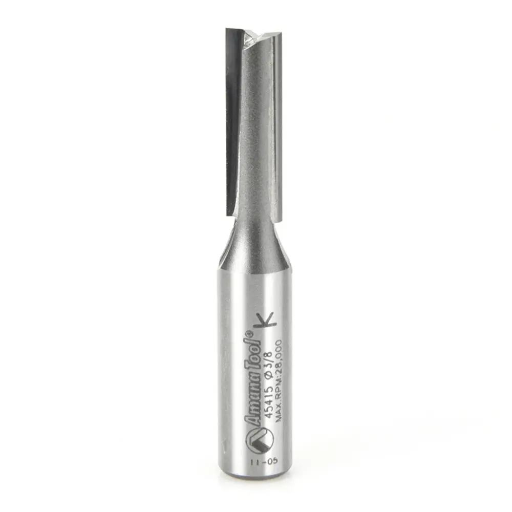 Amana Tool 45415 Carbide Tipped Straight Plunge High Production 3/8 D x 1-1/4 CH x 3 Inch Lengthy x 1/2 Inch SHK Router Bit