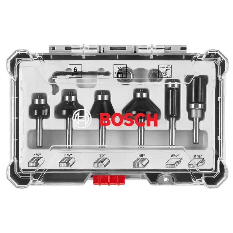 Bosch RBS006TES Router Bit Set, 6-Piece, Alloy