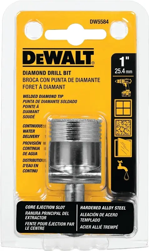 DEWALT DW5584 Drill Bit, 1 Dia, 2-1/4 OAL, Spiral Flute, 3/8 Dia Shank, Round Shank