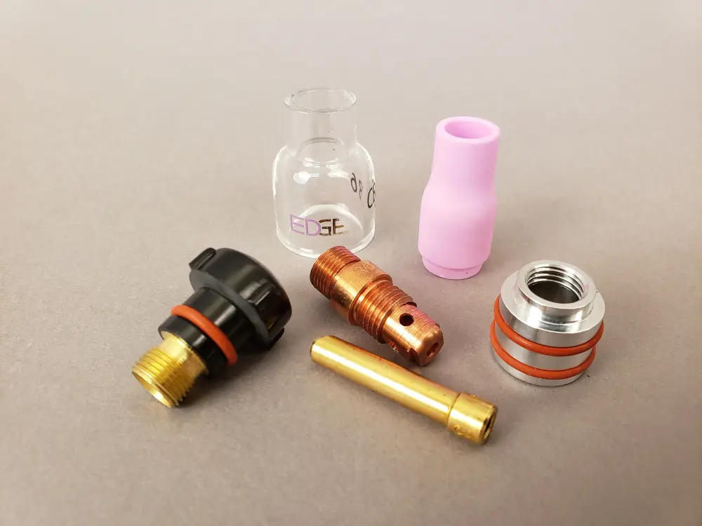 EDGE® #6 EXP Pocket Collet Body Pyrex Cup Kit 17, 18, & 26 Series TIG Torches